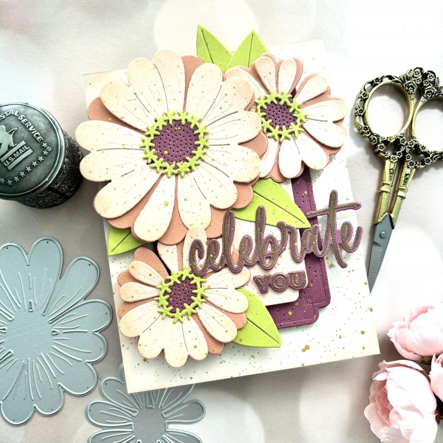 Papertrey Ink Big Blooms Zinnia Dies pti-0829