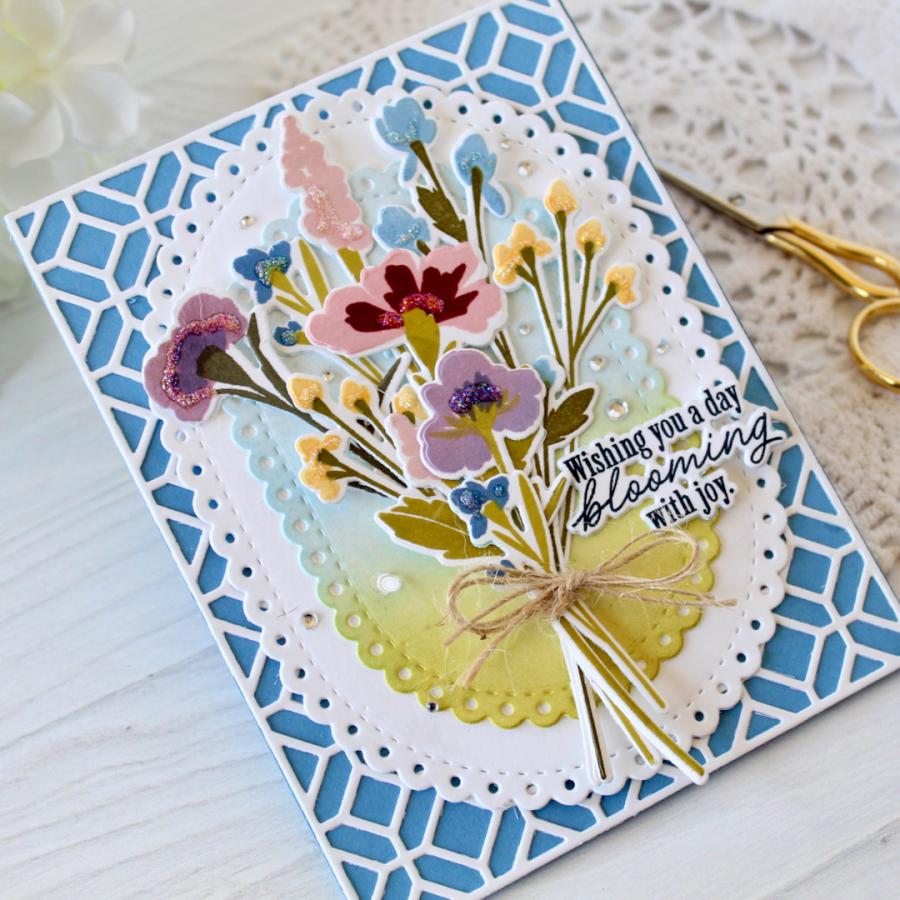 Papertrey Ink Blooming Beauties Clear Stamps 1623 geometric