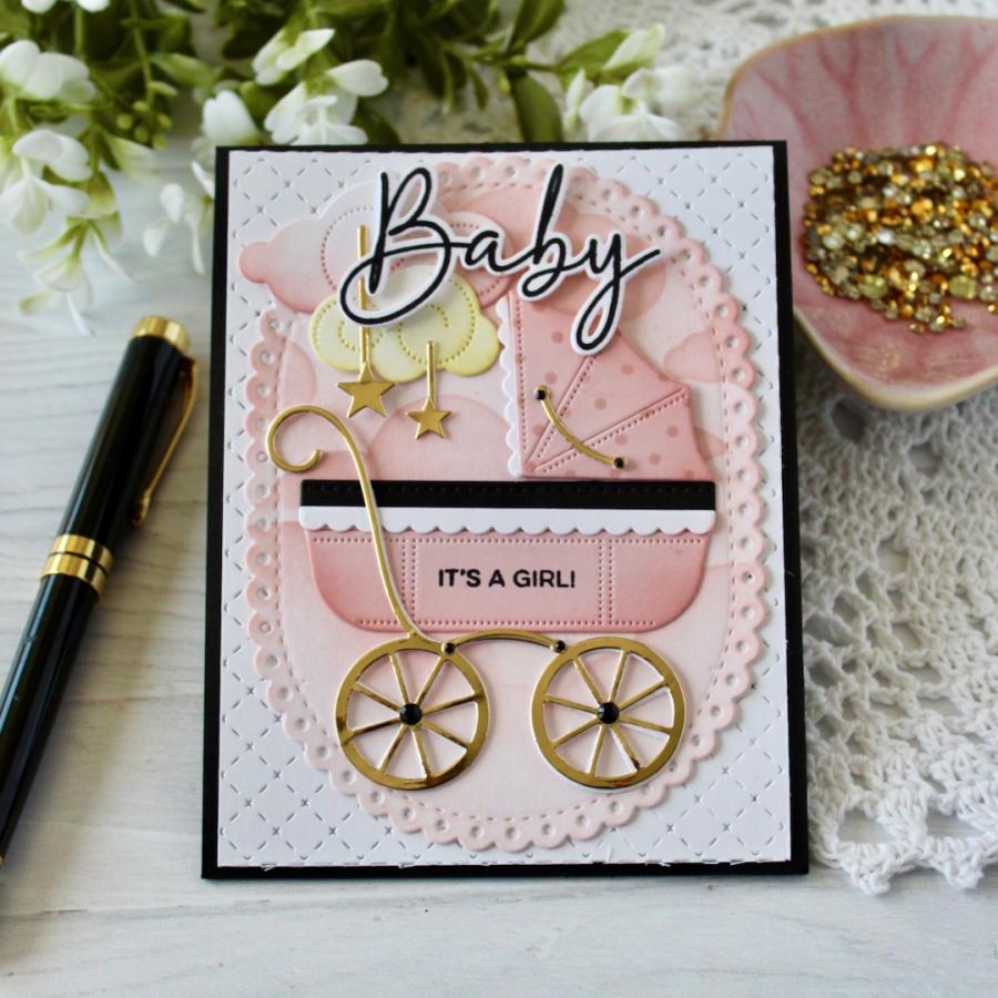 Papertrey Ink Build-A-Baby Buggy Stencils -0090 pink