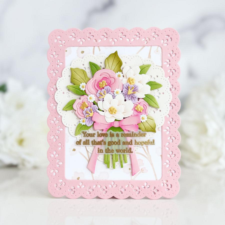 Papertrey Ink Build-A-Bouquet Dies pti-1052 pink 