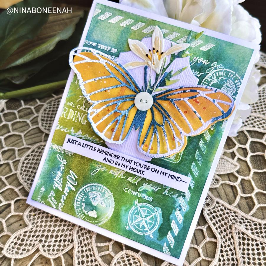 Papertrey Ink Build-A-Butterfly Die and Stencil Set in my heart