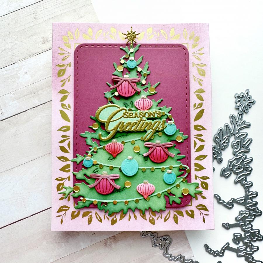 Papertrey Ink Build-A-Christmas Tree Dies pti-1009 ornaments