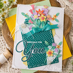 Papertrey Ink Build-A-Flower Garden Dies pti-1124 green polka dots for you card
