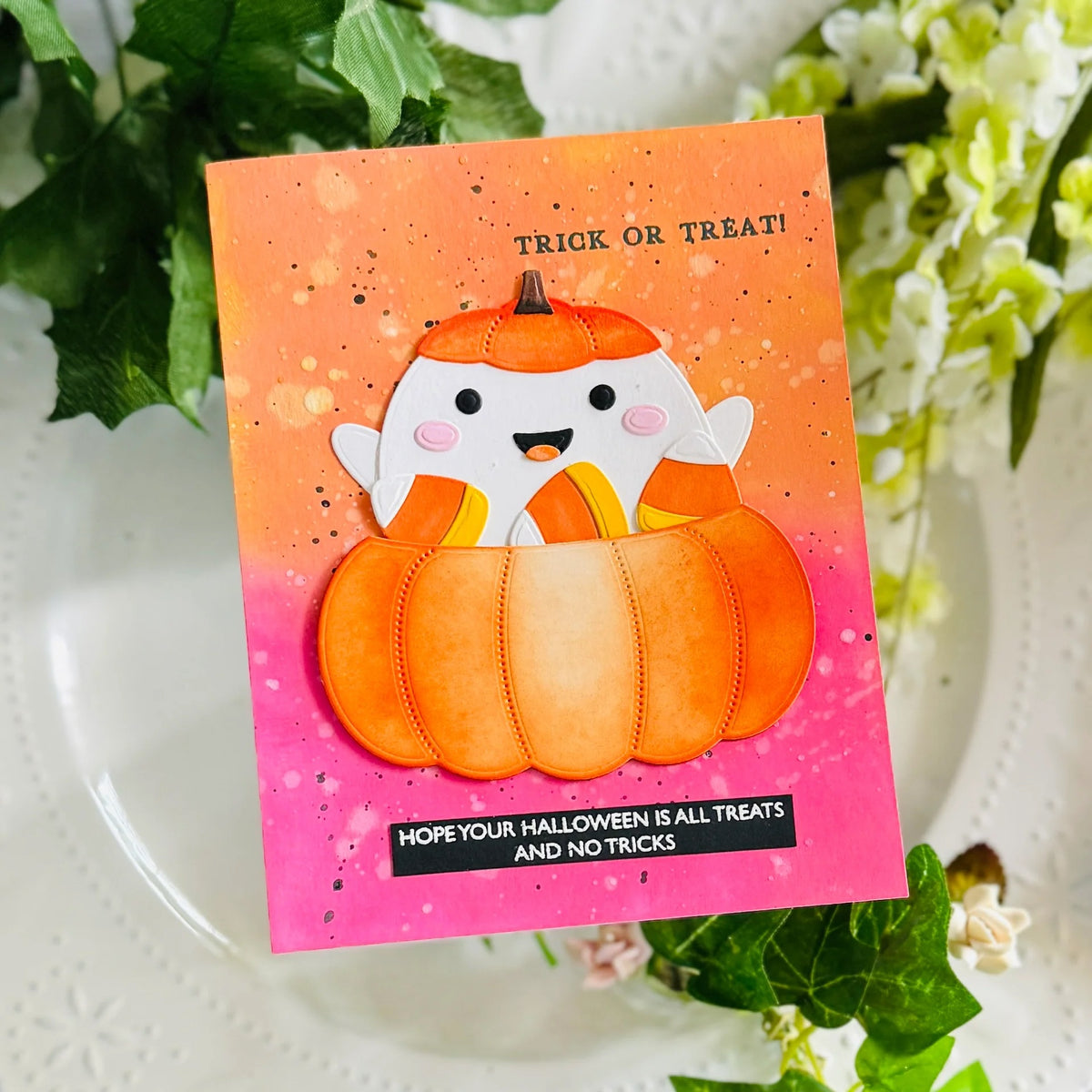 Papertrey Ink Build-A-Ghost Dies pti-1136 trick or treat card