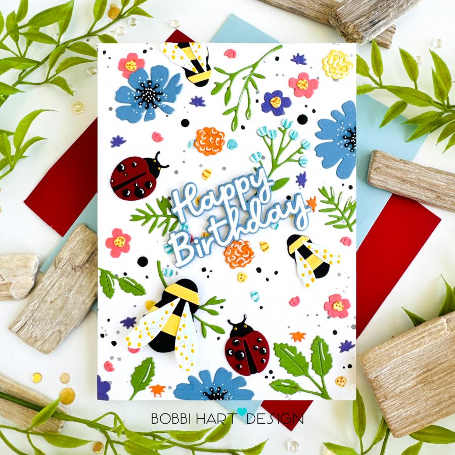 Papertrey Ink Build-A-Ladybug Dies pti-1086 happy birthday