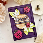 Papertrey Ink Build-A-Ladybug Dies pti-1086 purple background