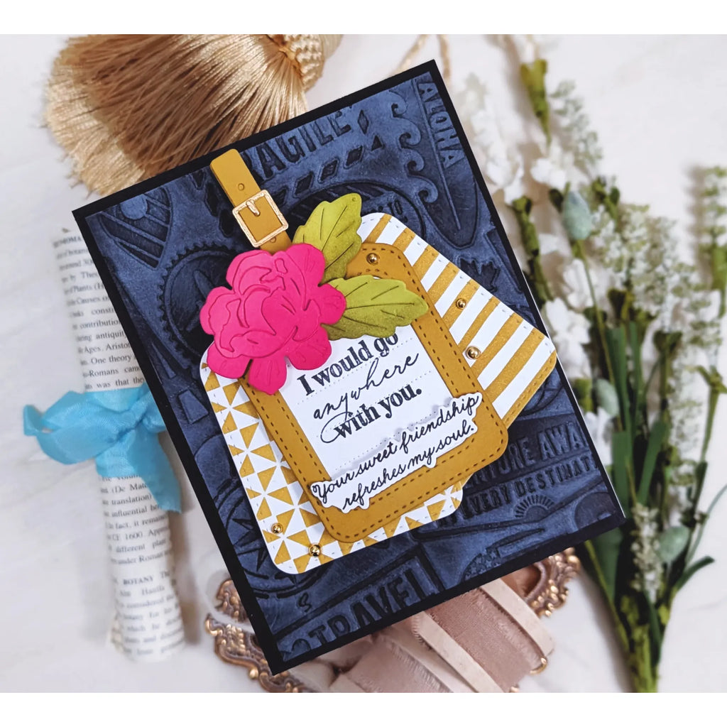 Papertrey Ink Build-A-Luggage Tag Dies pti-1114 sweet friendship card