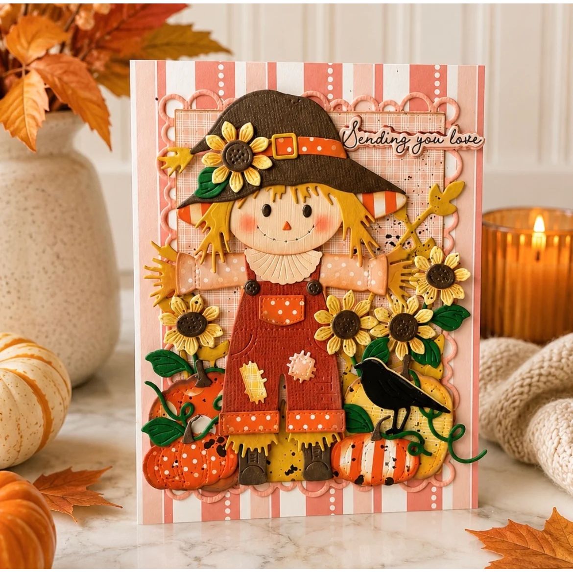 Papertrey Ink Build-A-Scarecrow Dies pti-1137 sending you love card