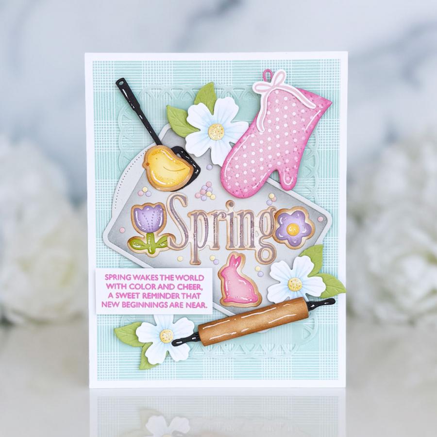 Papertrey Ink Build-A-Teapot Dies pti-1072 pink oven mitt