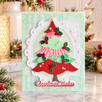 Papertrey Ink Build-A-Whimsical Tree Stencils-0116 christmas wishes red and green card