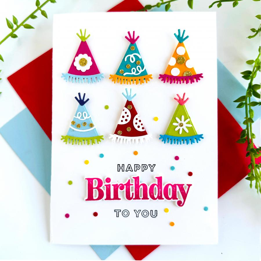 Papertrey Ink Build A Party Hat Die and Stencil Set little