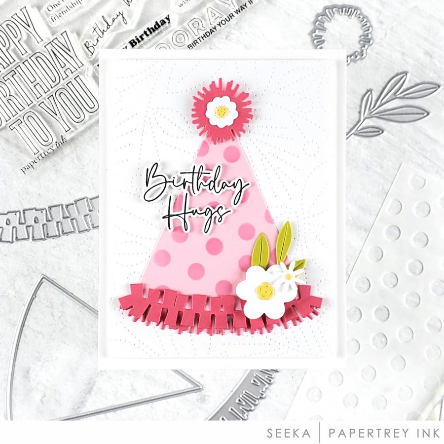 Papertrey Ink Build A Party Hat Dies pti-0906 birthday hugs