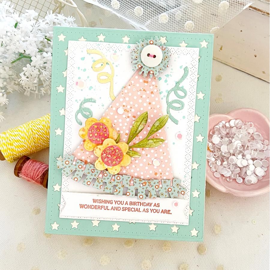 Papertrey Ink Build A Party Hat Dies pti-0906 stars