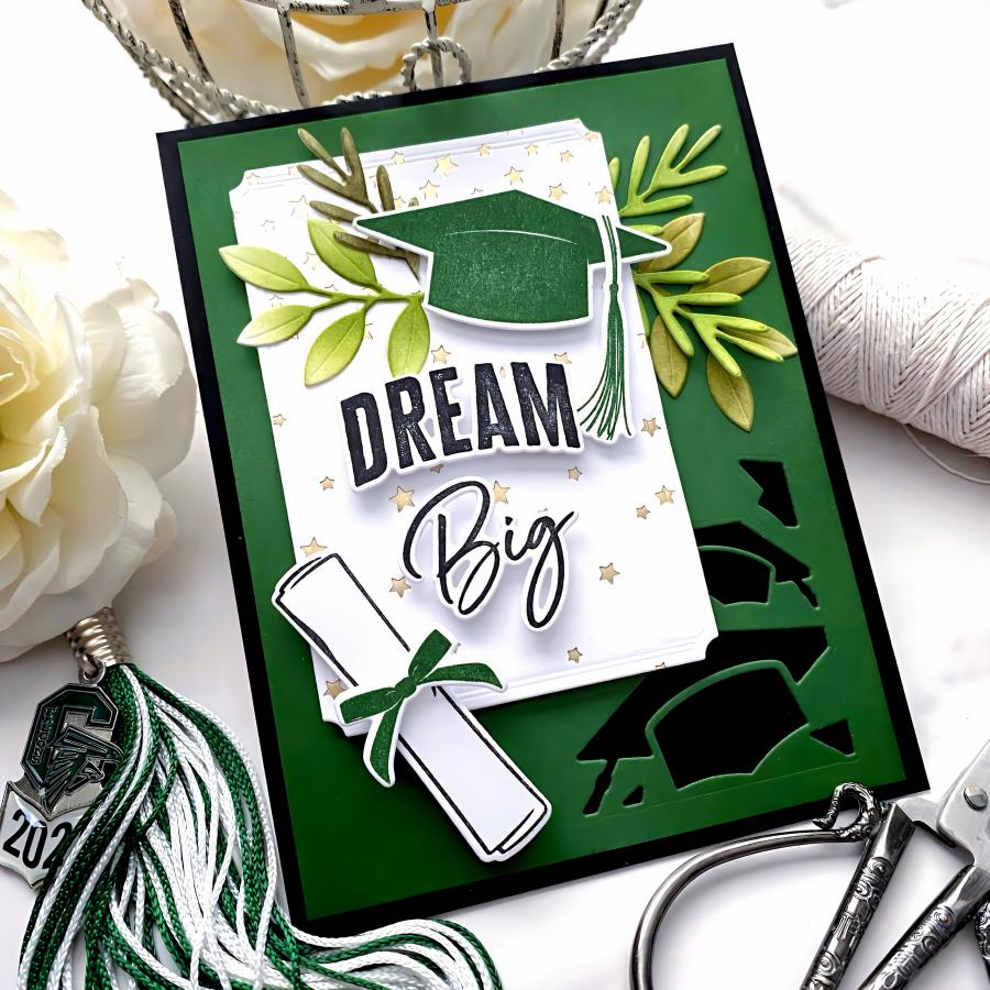 Papertrey Ink Cascading Stars Hot Foil Plate pti-0935 dream big