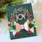 Papertrey Ink Christmas Laurel Hot Foil Plate ptif-0029 pink bow