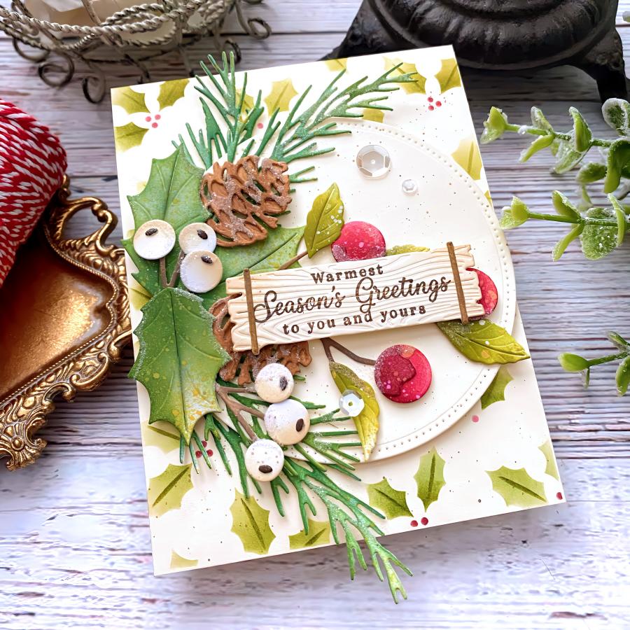 Papertrey Ink Circle It Pierced Dies pti-1027 pinecones