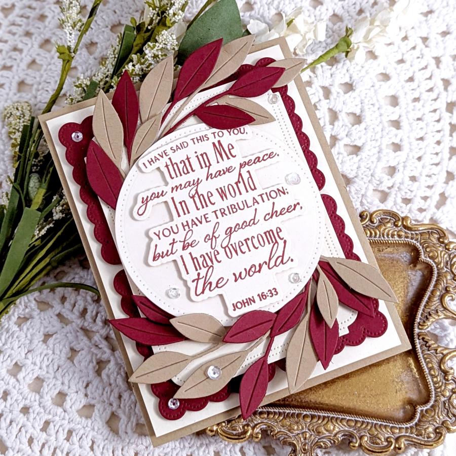Papertrey Ink Circle It Stitched Dies pti-1028 burgundy