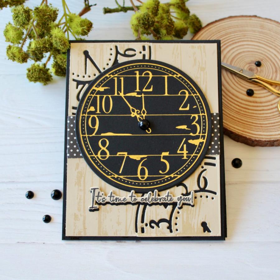 Papertrey Ink Clock Hot Foil Plate ptif-0031 clock