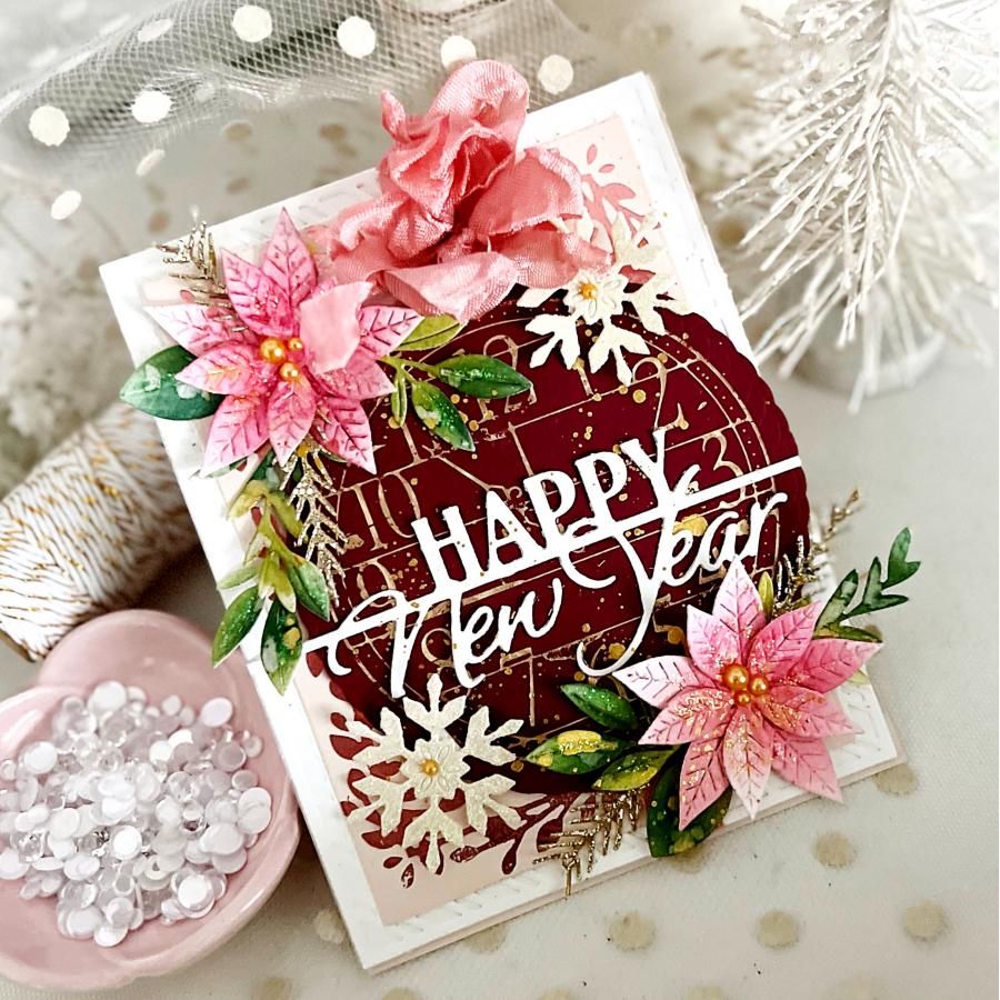 Papertrey Ink Clock Hot Foil Plate ptif-0031 happy new year