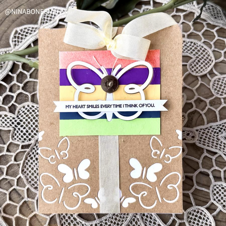 Papertrey Ink Cornered Butterflies Dies pti-0969 stripes