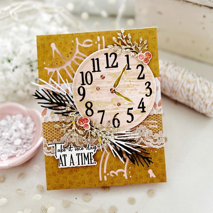 Papertrey Ink Cornered Clock Dies pti-0886 greenery