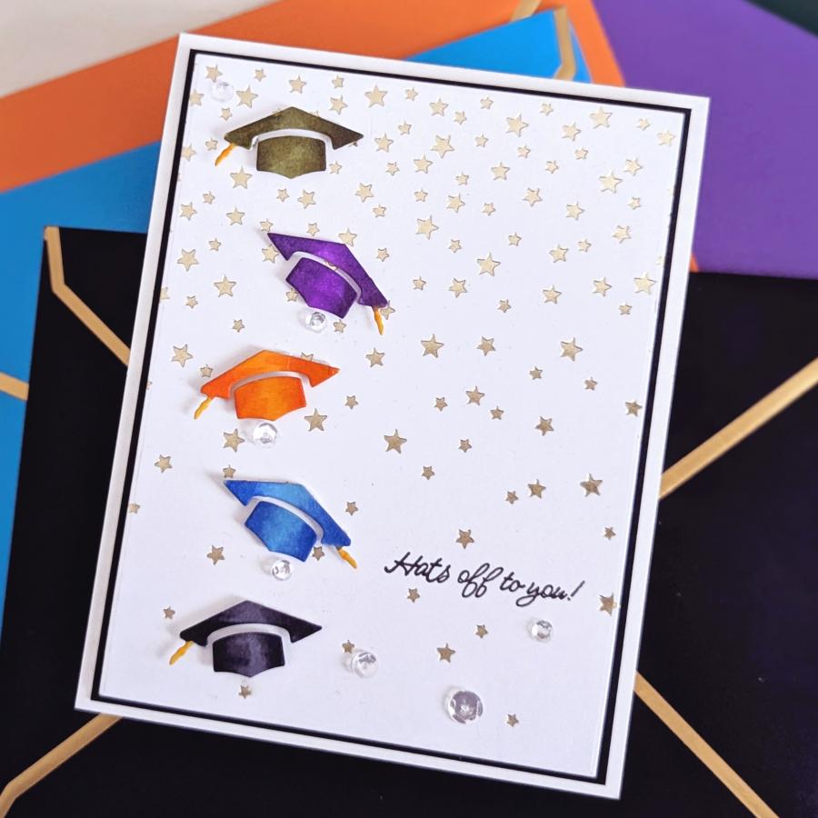 Papertrey Ink Cornered Graduation Dies pti-0934 stars