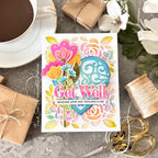 Papertrey Ink Cornered Nature's Blooms Die pti-0898 get well
