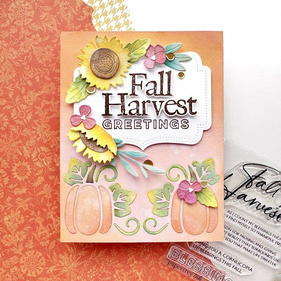 Papertrey Ink Cornered Pumpkin Dies pti-0997 greetings