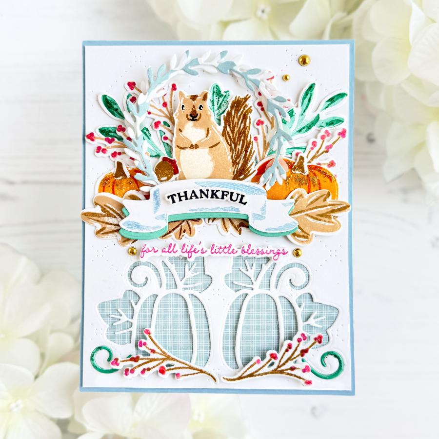 Papertrey Ink Cornered Pumpkin Dies pti-0997 thankful