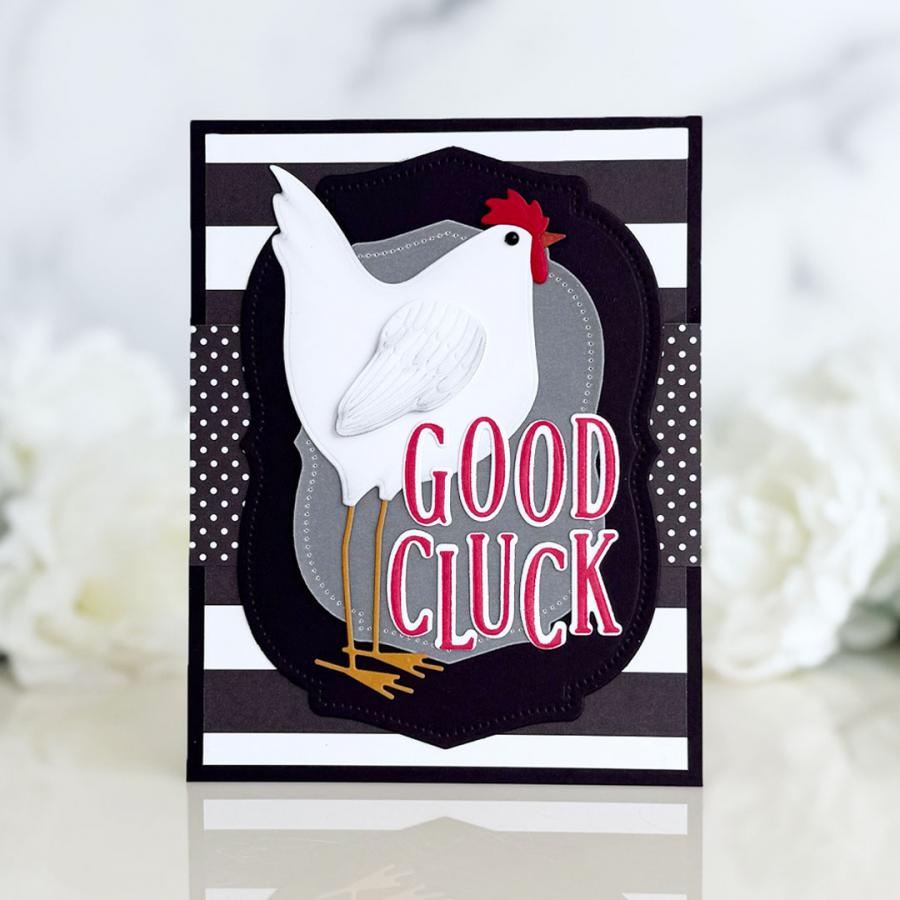 Papertrey Ink Country Rooster Dies pti-1075 good luck