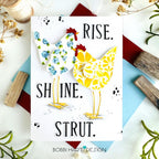 Papertrey Ink Country Rooster Stencils - 0101 blue flowers