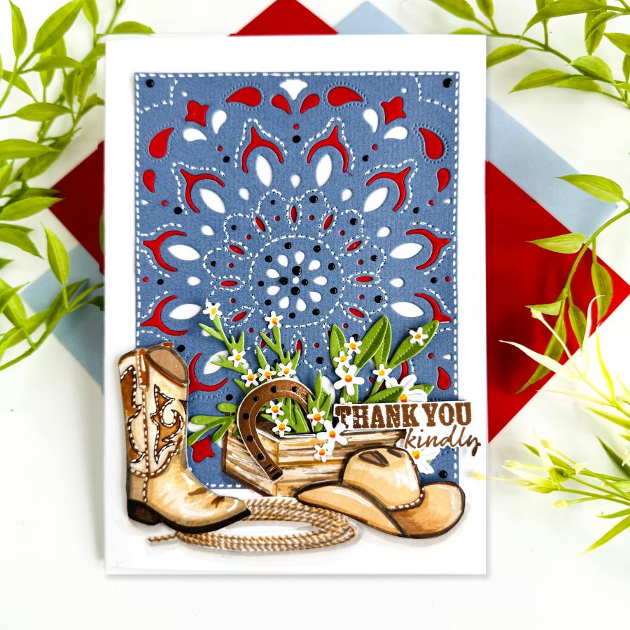 Papertrey Ink Cover Plate Bandana Die pti-0948 thank you