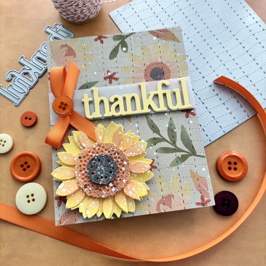 Papertrey Ink Cover Plate Handmade Quilt Die pti-0842 thankful