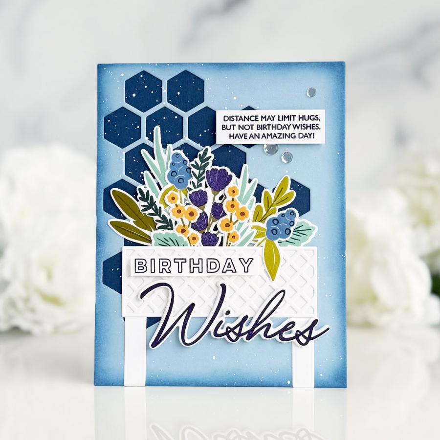 Papertrey Ink Cover Plate Honeycomb Die pti-0976 birthday