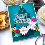 Papertrey Ink Cover Plate Stitched Snowflakes Die pti-1010 flowers