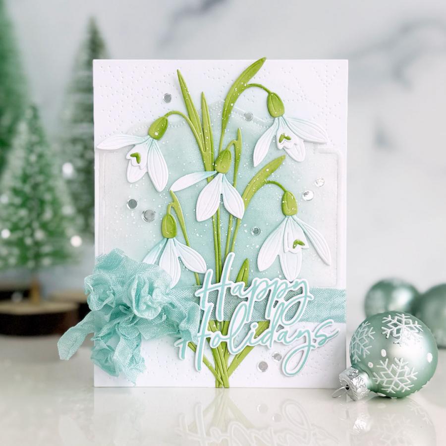 Papertrey Ink Cover Plate Stitched Snowflakes Die pti-1010 snowdrops