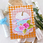 Papertrey Ink Cup of Blessings Dies pti-1129 white pumpkin in a cup card
