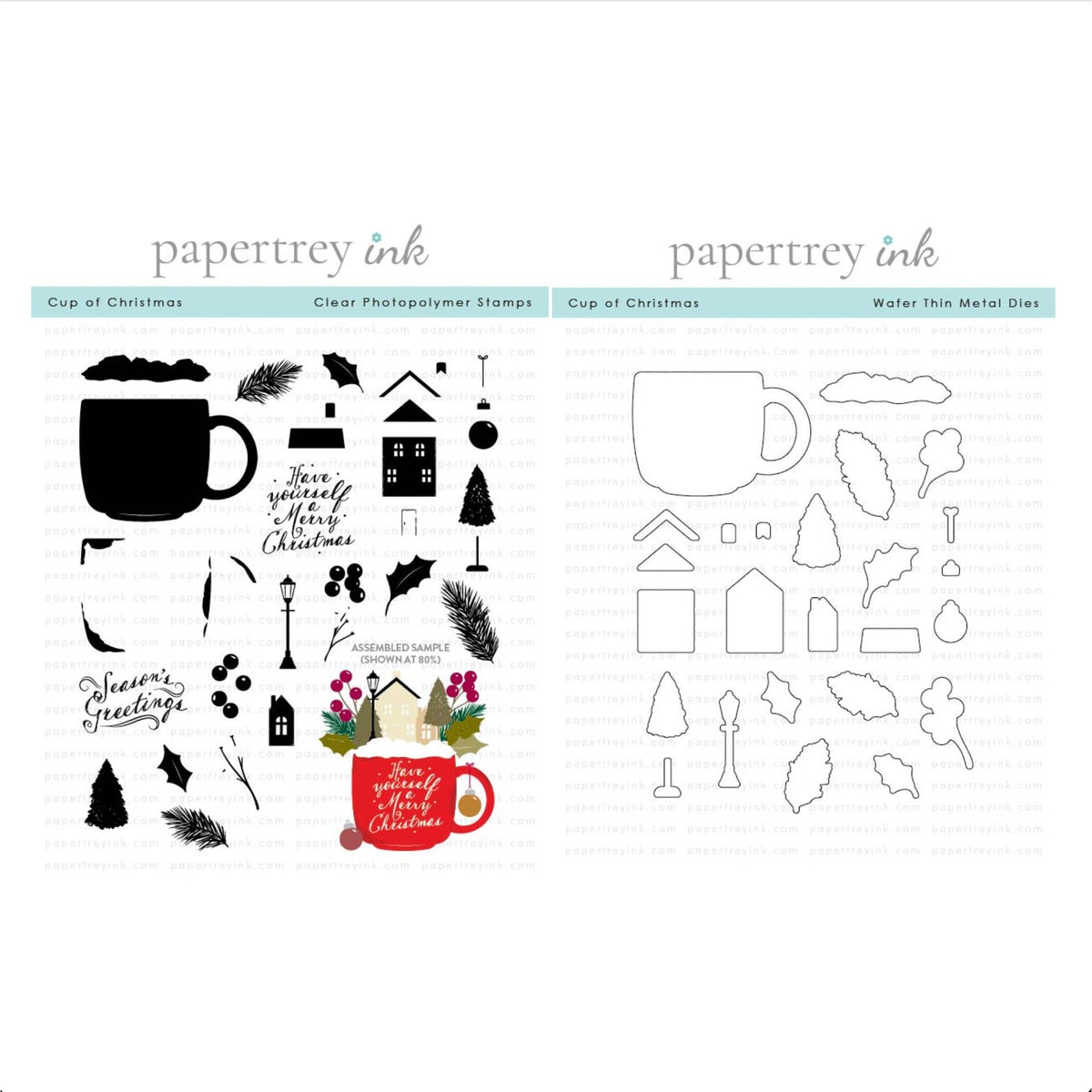 Papertrey Ink Cup of Christmas Clear Stamp and Die Set