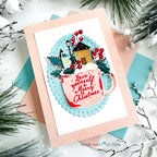 Papertrey Ink Cup of Christmas Clear Stamps 1729 polka dot background red berries card