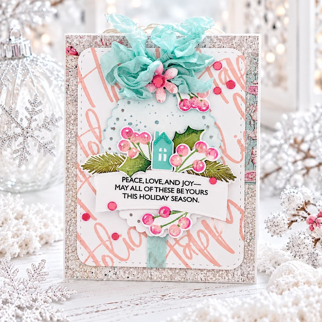 Papertrey Ink Cup of Christmas Dies pti-1140 peace love and joy card