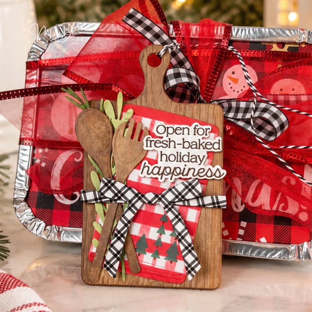 Papertrey Ink Cutting Board Tags Dies pti-1148 holiday happiness tag