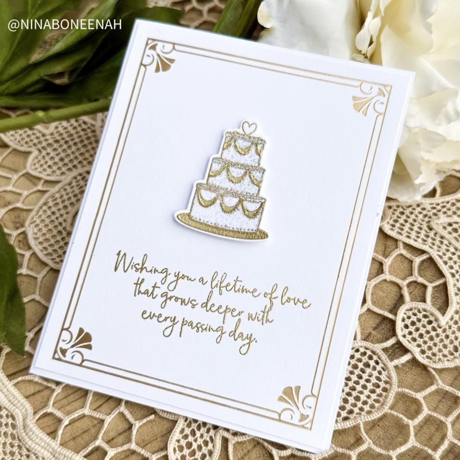 Papertrey Ink Deco Framework Hot Foil Plate ptif-0047 cake