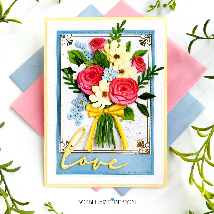 Papertrey Ink Deco Framework Hot Foil Plate ptif-0047 love