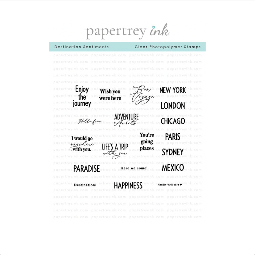 Papertrey Ink Destination Sentiments Clear Stamps 1714