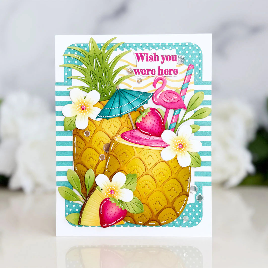 Papertrey Ink Destination Sentiments Clear Stamps 1714 wish you were here card