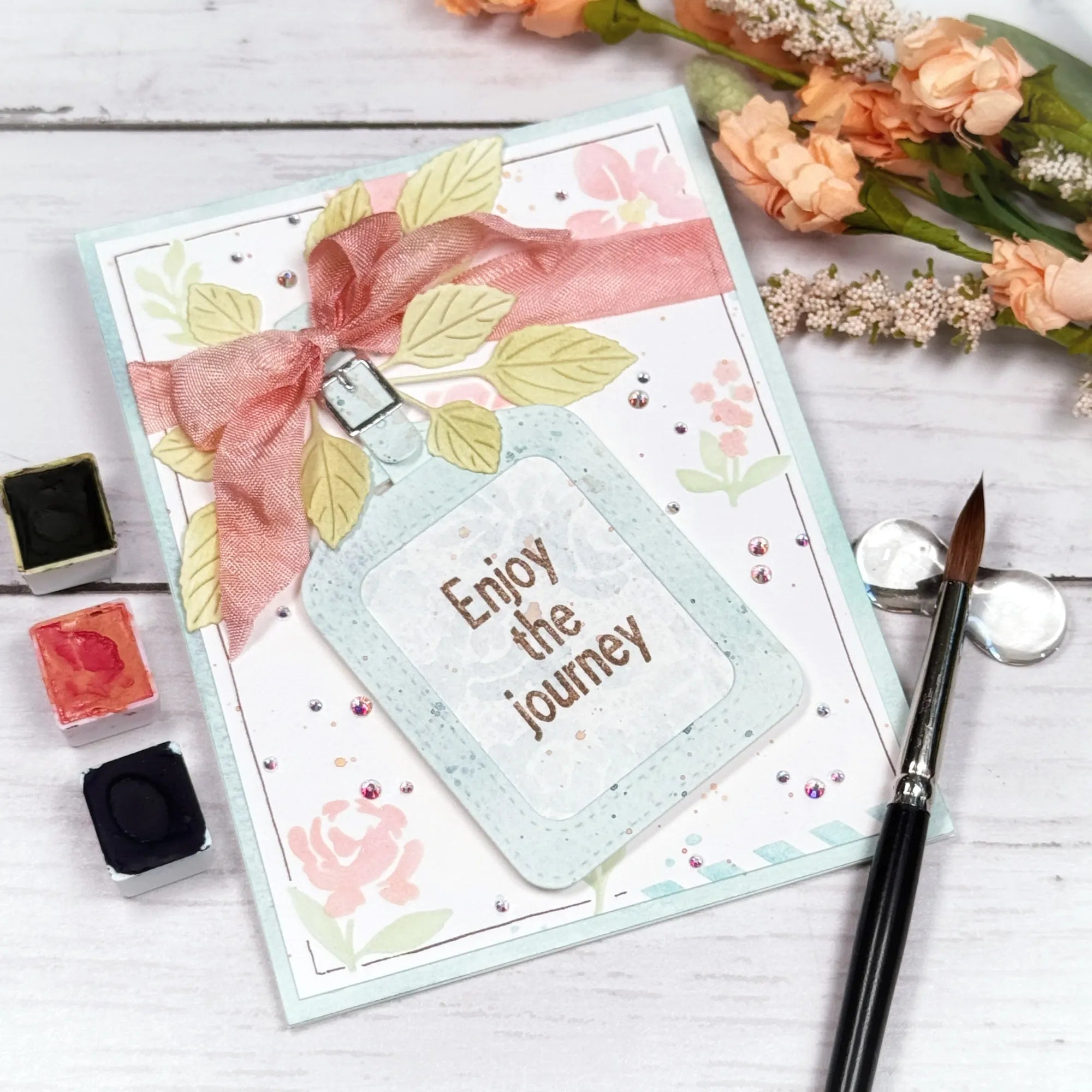 Papertrey Ink Destination Sentiments Dies pti-1109 enjoy the journey card