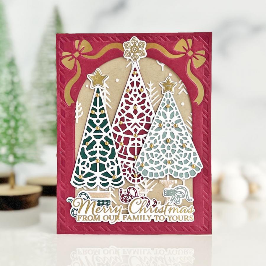 Papertrey Ink Doily Trees Clear Stamps 1602 gold star