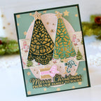 Papertrey Ink Doily Trees Clear Stamps 1602 merry christmas