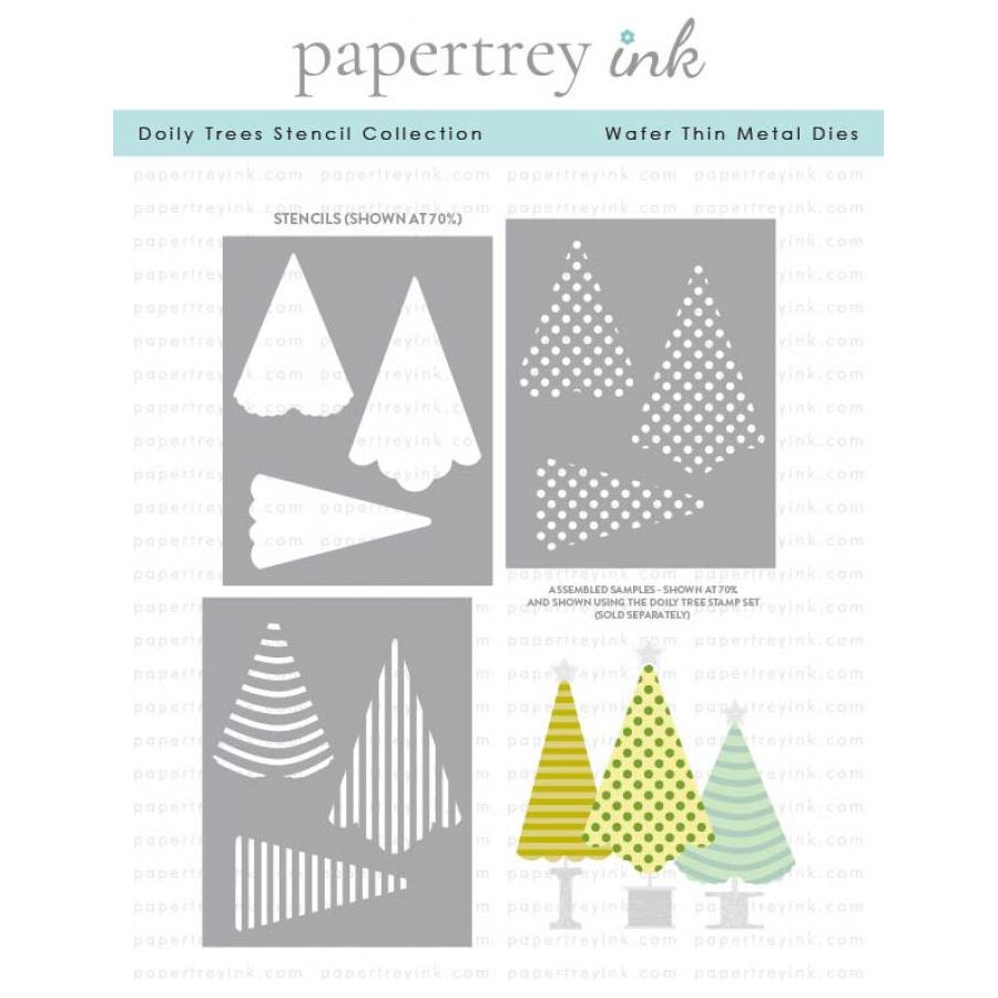 Papertrey Ink Doily Trees Stencils -0077