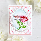 Papertrey Ink Dotted Diamonds Stencil-0100  pink rose